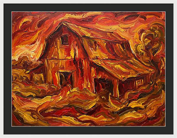 Burning Barn In Expressionism