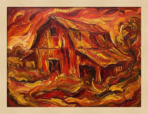 Burning Barn In Expressionism