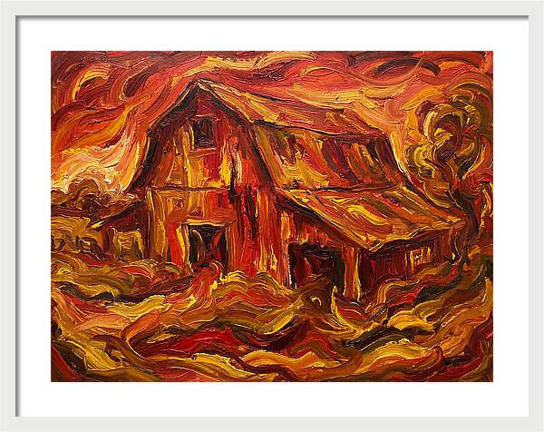 Burning Barn In Expressionism