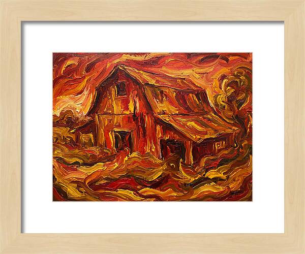 Burning Barn In Expressionism