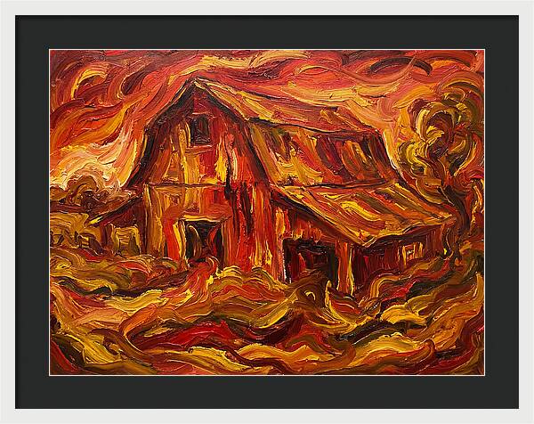 Burning Barn In Expressionism