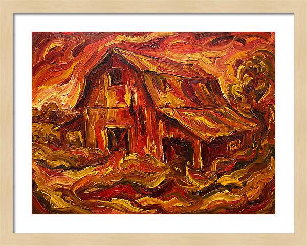 Burning Barn In Expressionism