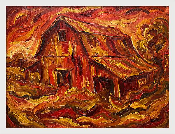 Burning Barn In Expressionism