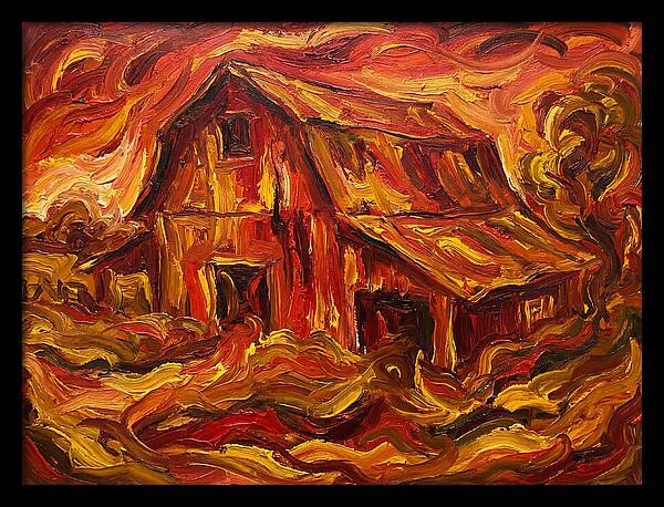 Burning Barn In Expressionism