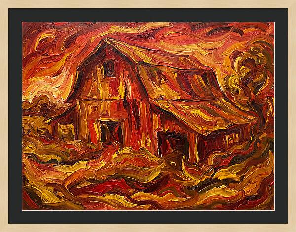 Burning Barn In Expressionism