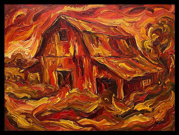 Burning Barn In Expressionism