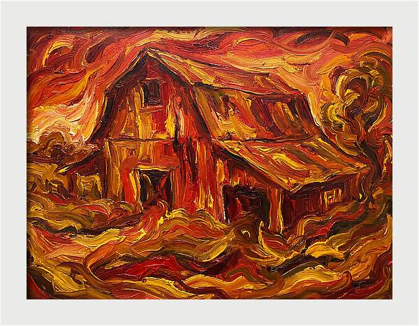 Burning Barn In Expressionism