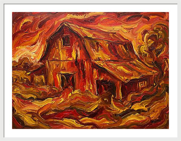Burning Barn In Expressionism