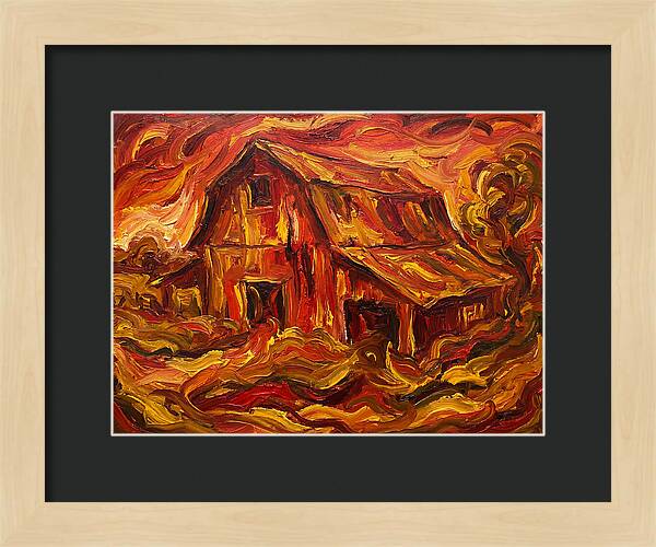 Burning Barn In Expressionism