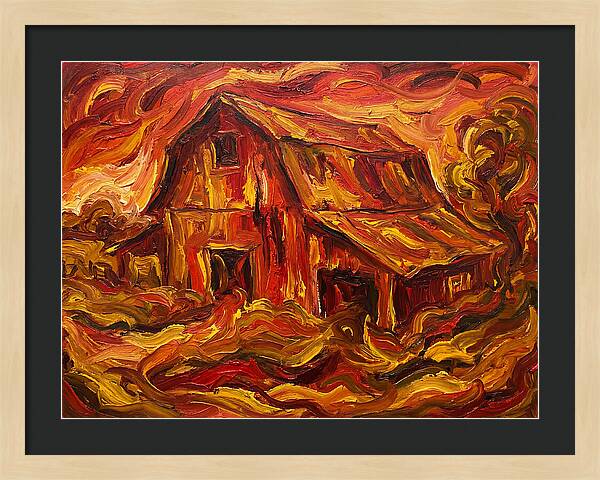 Burning Barn In Expressionism