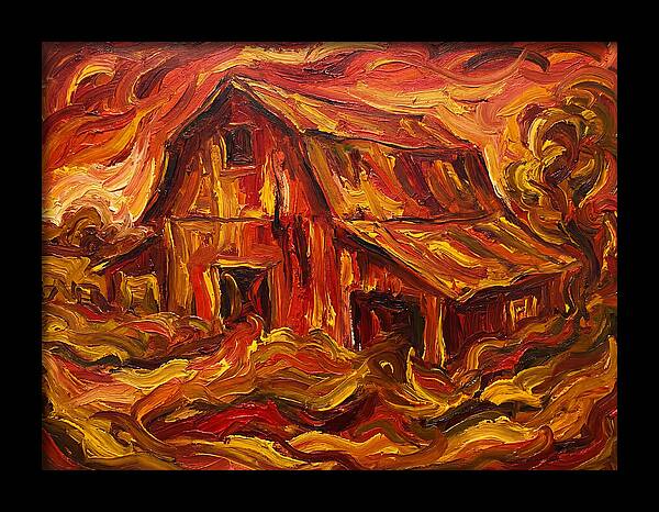 Burning Barn In Expressionism