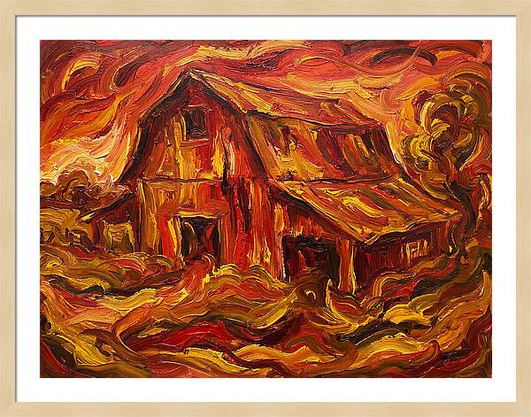 Burning Barn In Expressionism