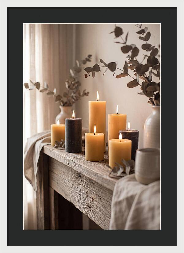 Burning Beeswax Candles