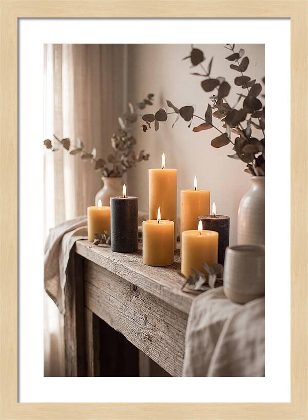 Burning Beeswax Candles