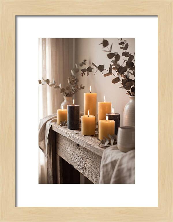 Burning Beeswax Candles