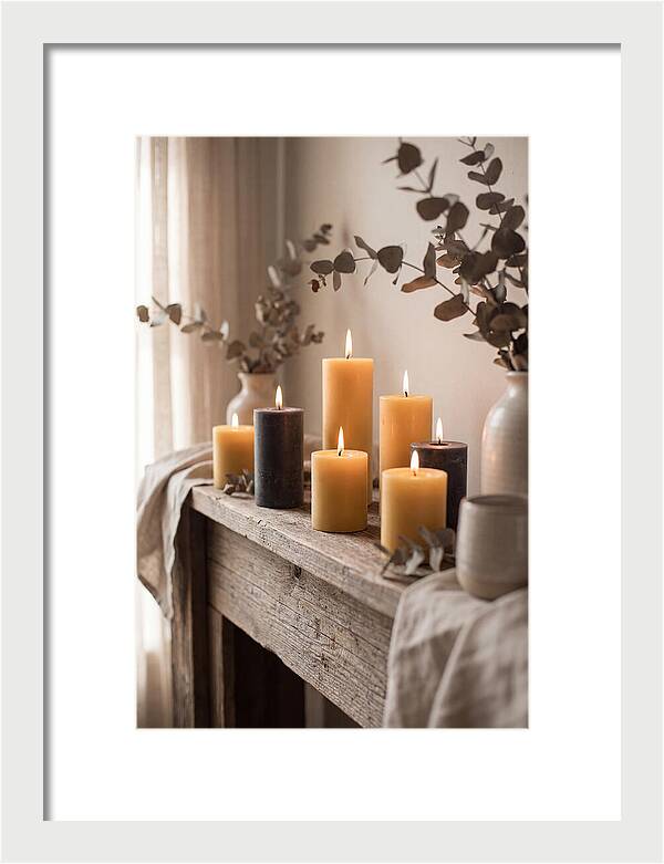 Burning Beeswax Candles