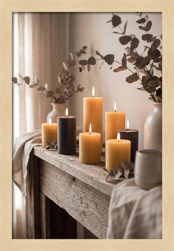Burning Beeswax Candles