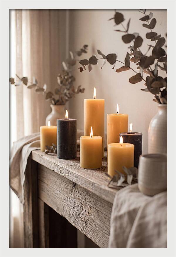 Burning Beeswax Candles