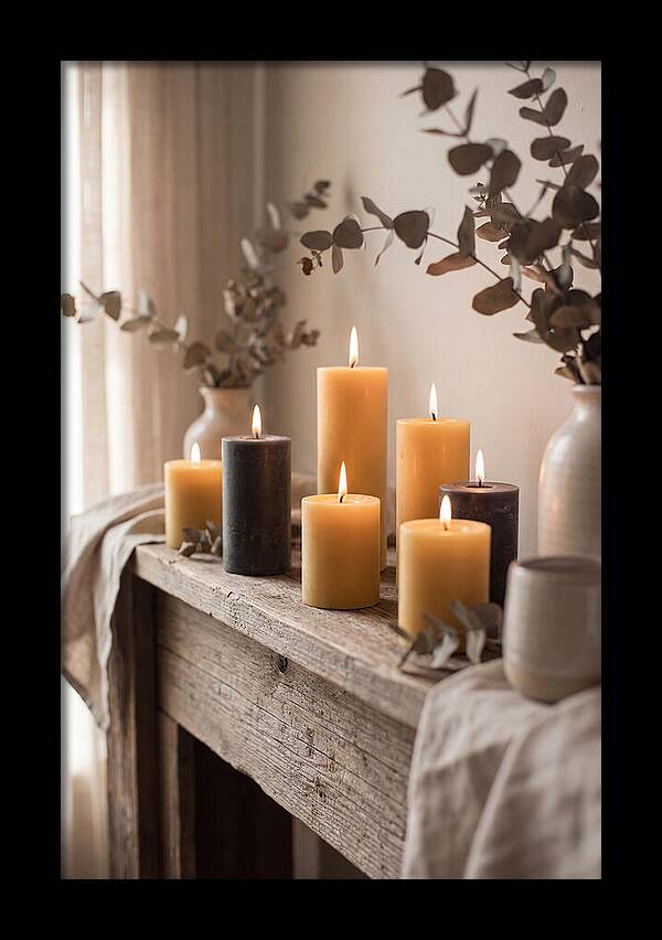 Burning Beeswax Candles