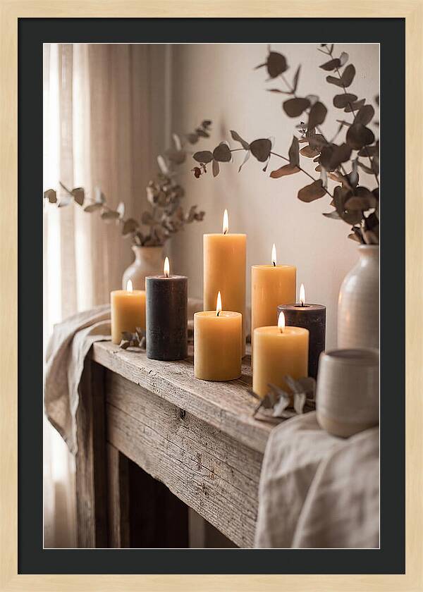 Burning Beeswax Candles