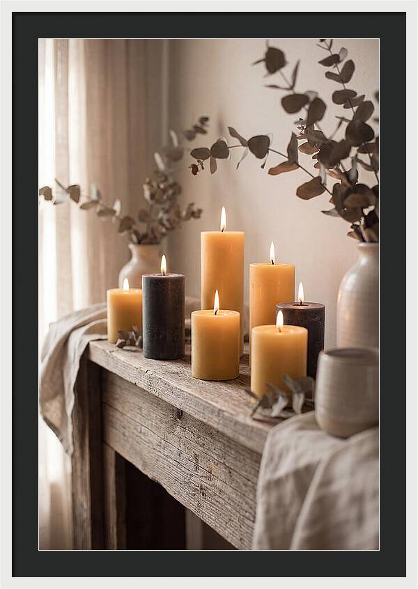 Burning Beeswax Candles