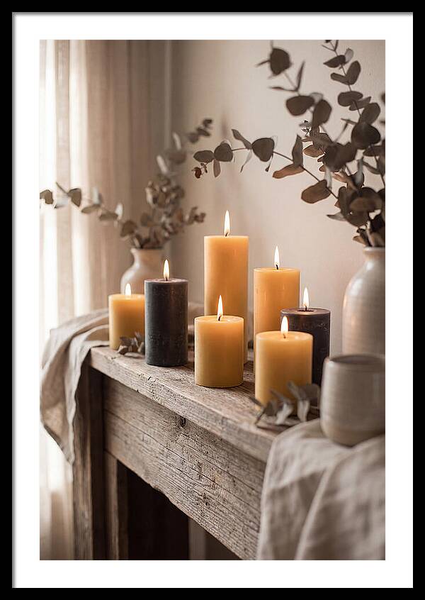 Burning Beeswax Candles