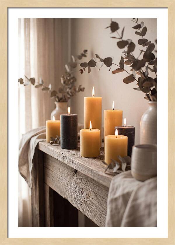 Burning Beeswax Candles