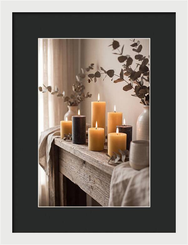 Burning Beeswax Candles