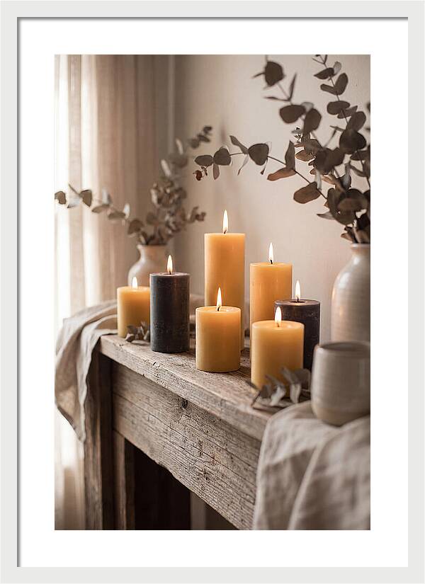 Burning Beeswax Candles