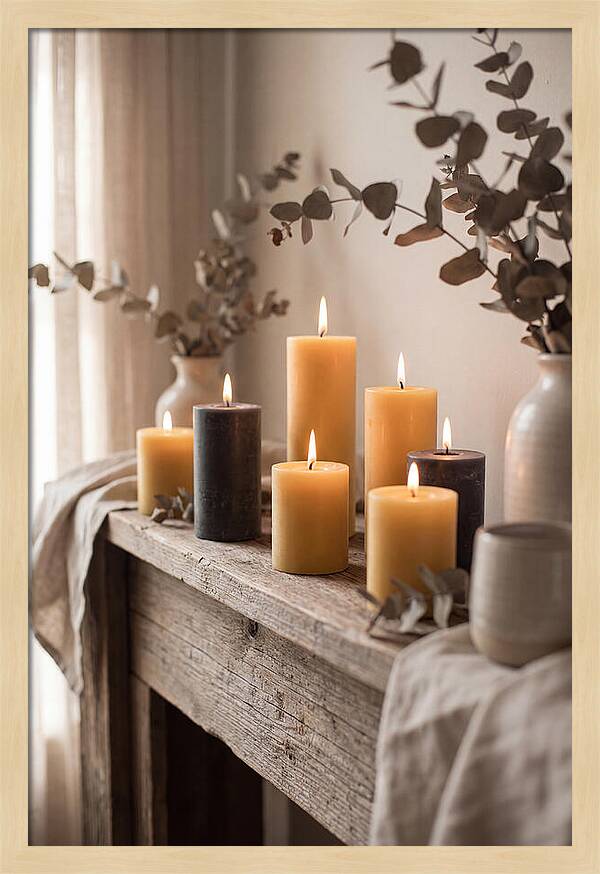 Burning Beeswax Candles