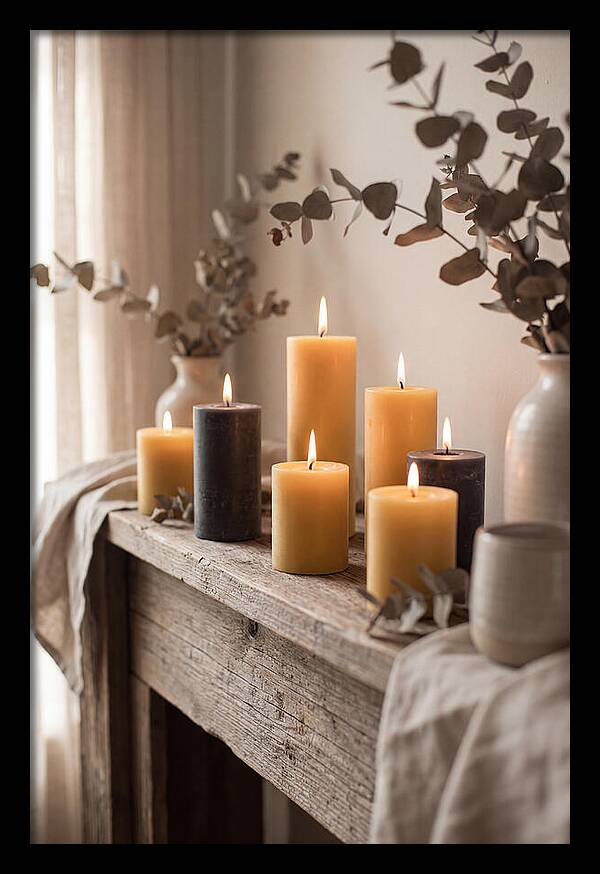Burning Beeswax Candles
