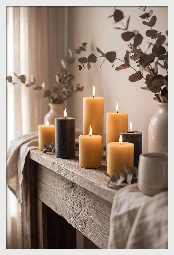 Burning Beeswax Candles