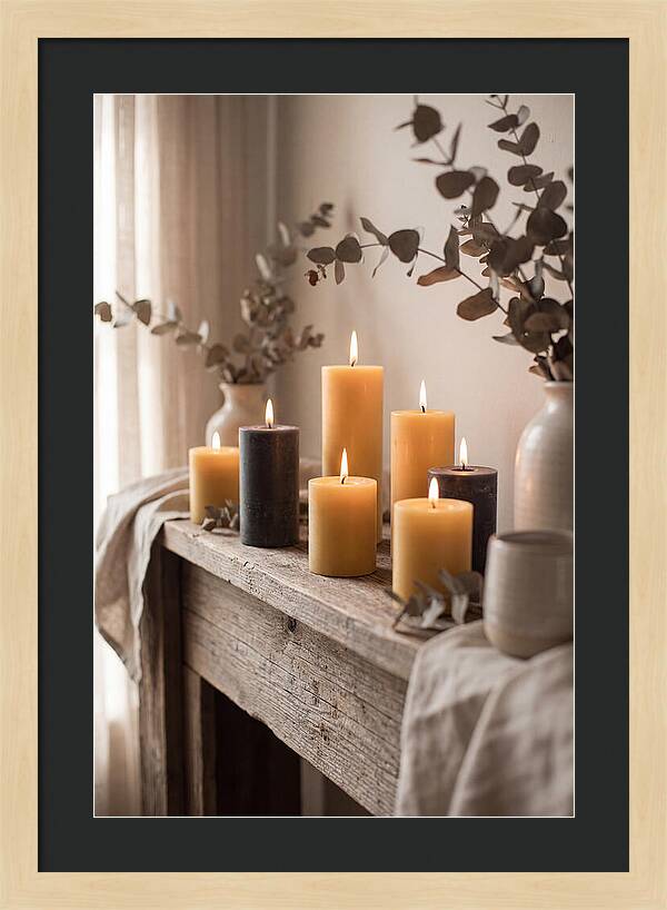 Burning Beeswax Candles