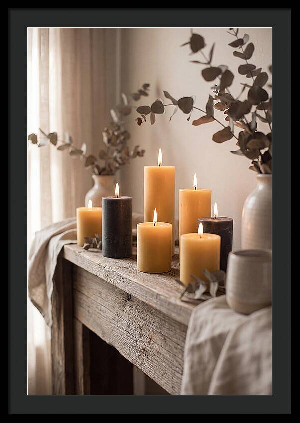 Burning Beeswax Candles