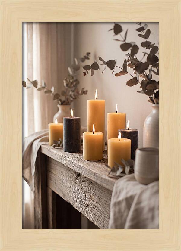 Burning Beeswax Candles