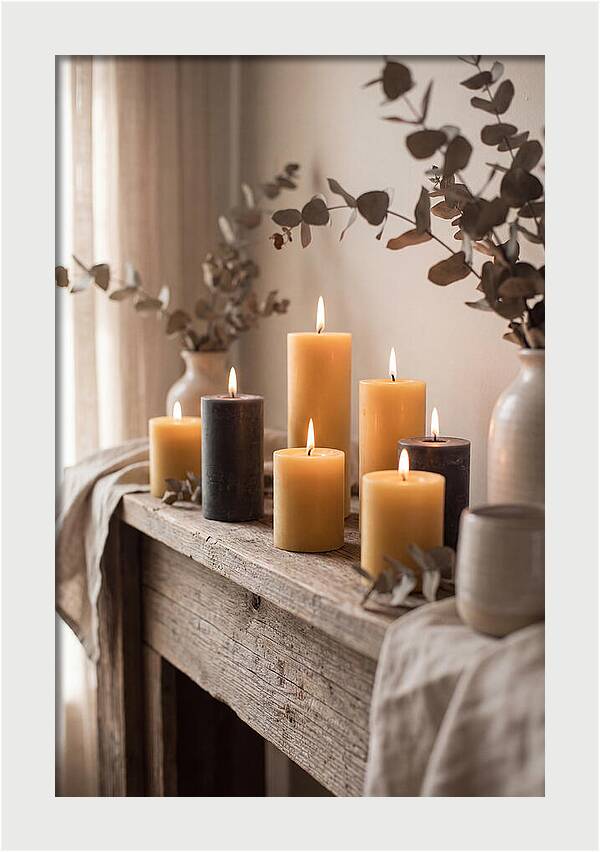 Burning Beeswax Candles