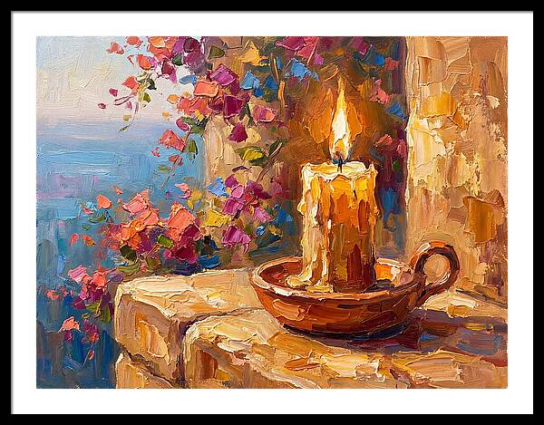Burning Candle By The Sea