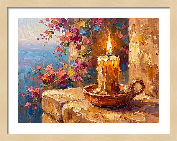 Burning Candle By The Sea