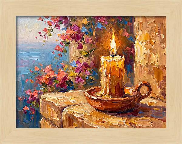 Burning Candle By The Sea