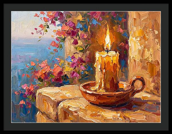 Burning Candle By The Sea