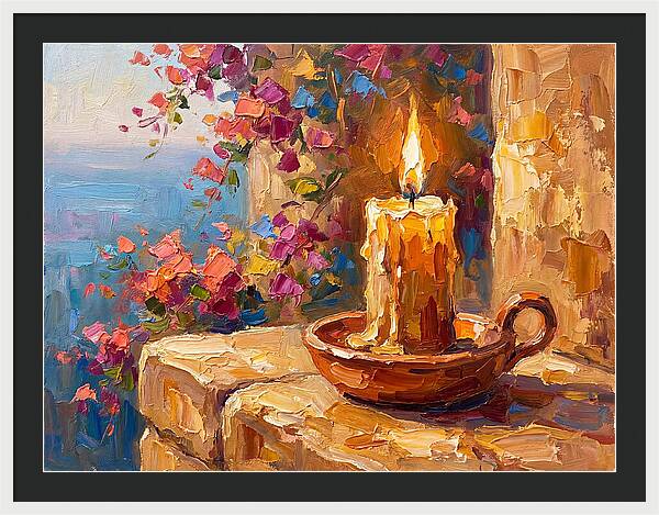 Burning Candle By The Sea
