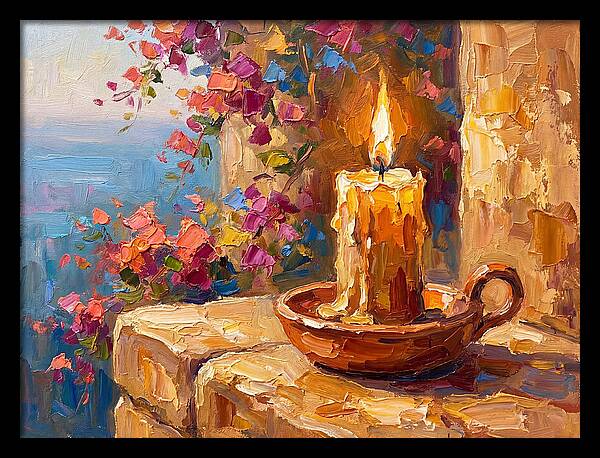 Burning Candle By The Sea