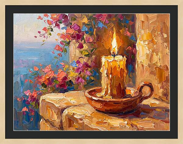 Burning Candle By The Sea