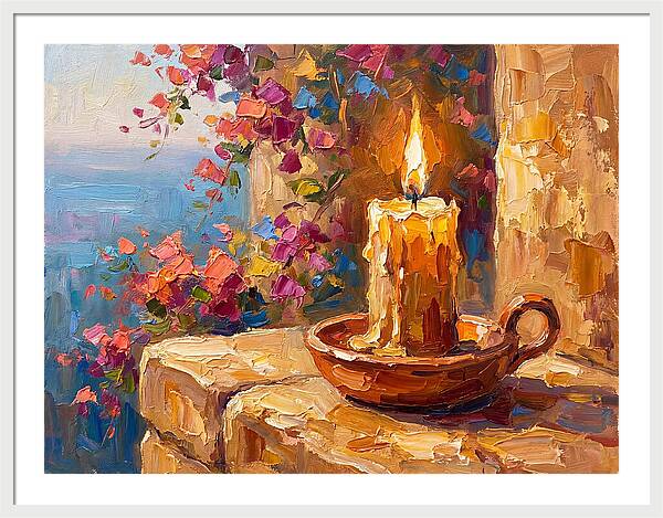 Burning Candle By The Sea
