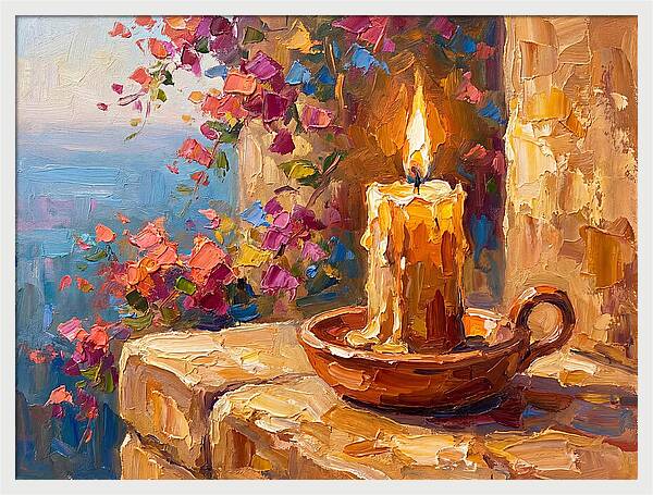 Burning Candle By The Sea