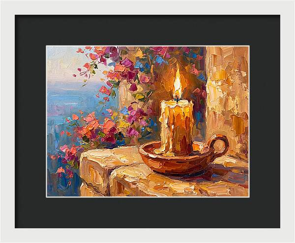 Burning Candle By The Sea