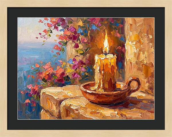 Burning Candle By The Sea