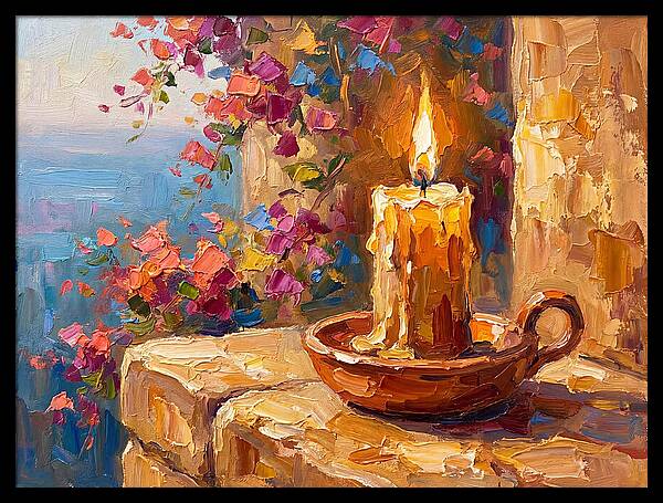 Burning Candle By The Sea