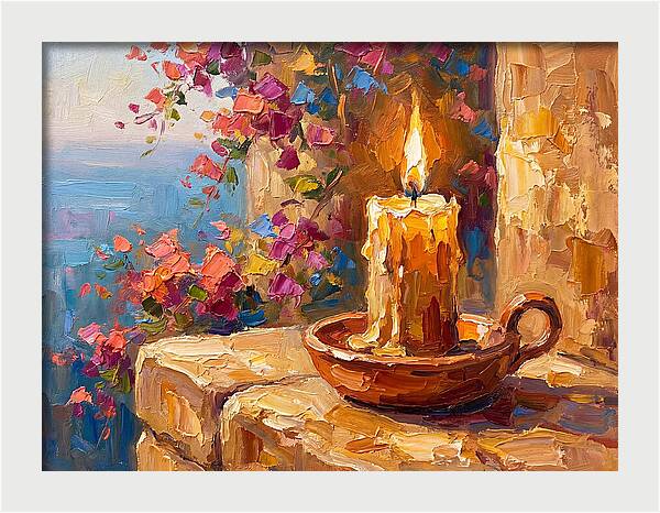 Burning Candle By The Sea