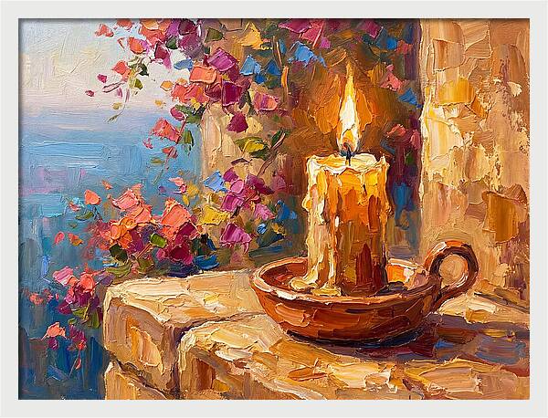 Burning Candle By The Sea